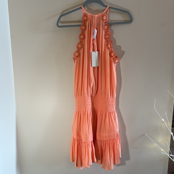 NWT - Ramy Brook Embroidered trim - Rowan mini-dress peach size medium - Picture 8 of 12